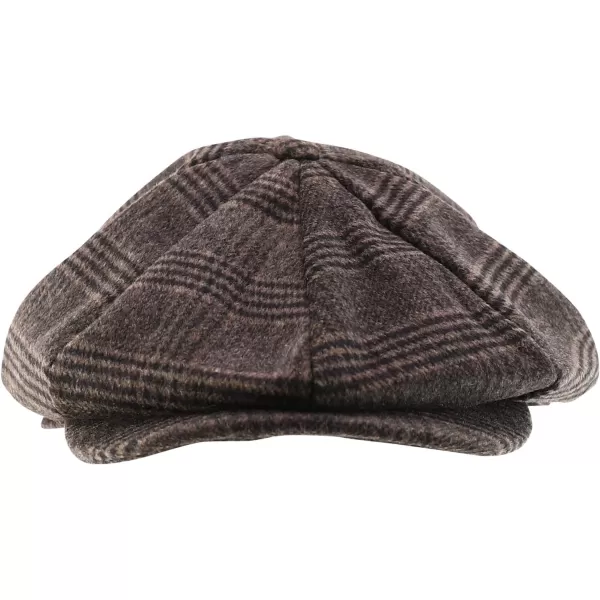 imageTrendy Apparel Shop XXL Oversize Newsboy Wool Blend Vintage Ivy CapPlaid Brown