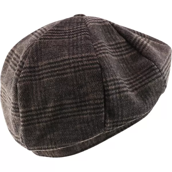 imageTrendy Apparel Shop XXL Oversize Newsboy Wool Blend Vintage Ivy CapPlaid Brown
