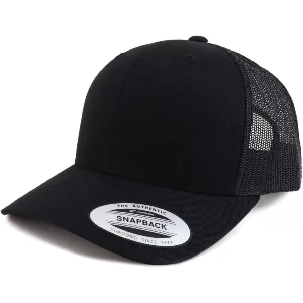 imageTrendy Apparel Shop Flexfit Brand 6 Panel Classic Trucker Mesh Snapback Baseball CapBlack