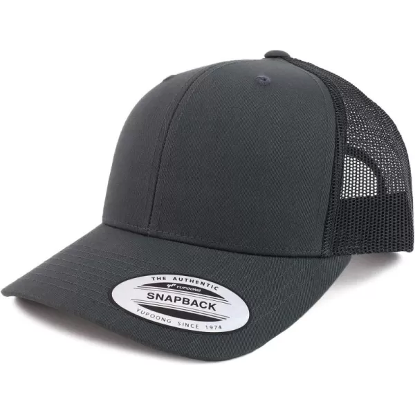 imageTrendy Apparel Shop Flexfit Brand 6 Panel Classic Trucker Mesh Snapback Baseball CapCharcoal