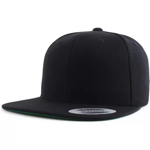 imageTrendy Apparel Shop Flexfit Oversize XXL Structured Blank Flatbill Snapback CapBlack