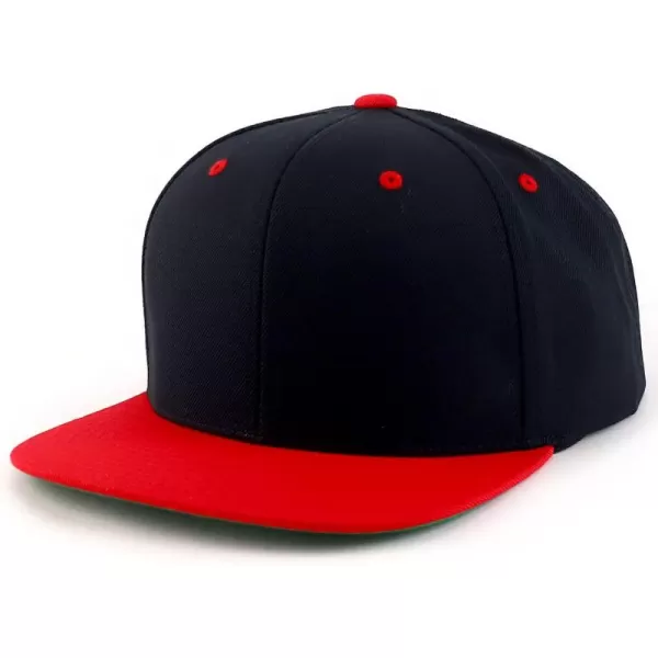 imageTrendy Apparel Shop Flexfit Oversize XXL Structured Blank Flatbill Snapback CapBlack Red