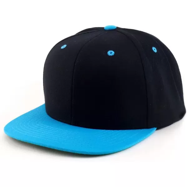 imageTrendy Apparel Shop Flexfit Oversize XXL Structured Blank Flatbill Snapback CapBlack Teal