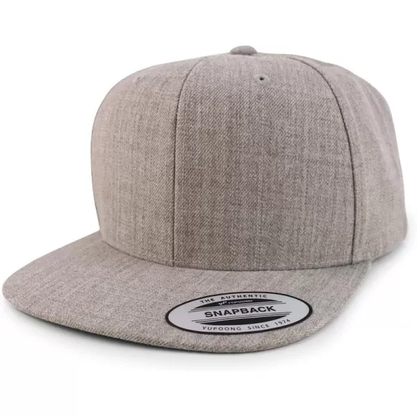 imageTrendy Apparel Shop Flexfit Oversize XXL Structured Blank Flatbill Snapback CapHeather Grey