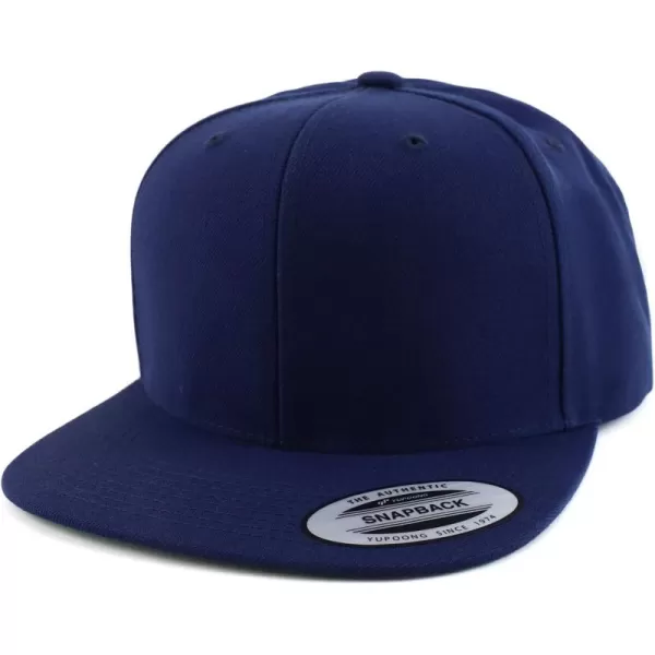 imageTrendy Apparel Shop Flexfit Oversize XXL Structured Blank Flatbill Snapback CapNavy