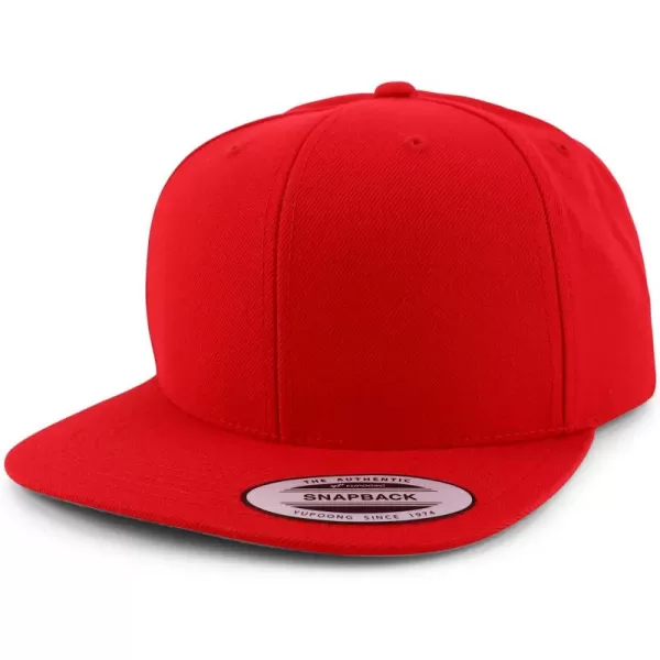 imageTrendy Apparel Shop Flexfit Oversize XXL Structured Blank Flatbill Snapback CapRed