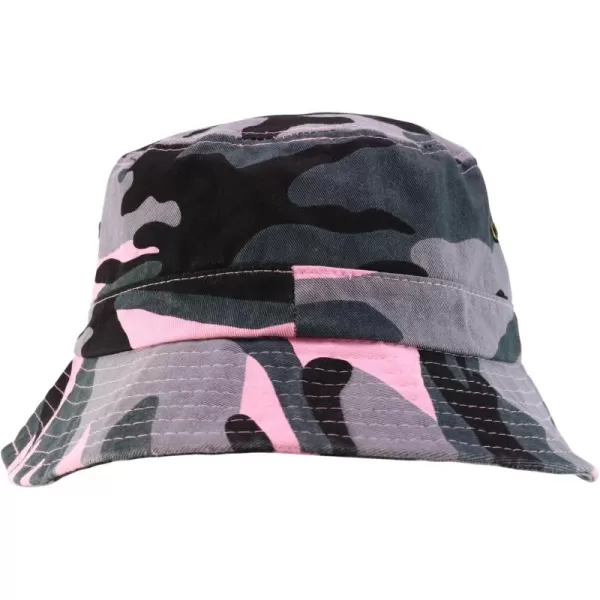 imageTrendy Apparel Shop Oversize XXL  XXXL Short Brim Outdoor Bucket HatPink Camo