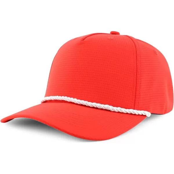 imageTrendy Apparel Shop Oversize XXL 5 Panel Ripstop Snapback Cap with Contrasting RopeRed White