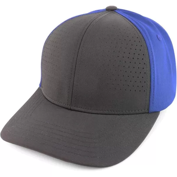 imageTrendy Apparel Shop Oversize XXL Breathable 2Tone Structured Air Thru Fitted Ball CapBlack Dark Blue