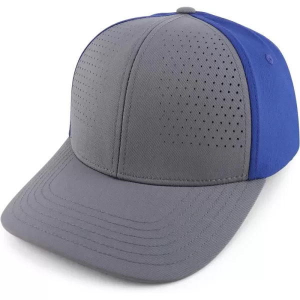 imageTrendy Apparel Shop Oversize XXL Breathable 2Tone Structured Air Thru Fitted Ball CapGrey Dark Blue