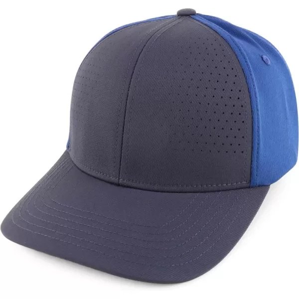 imageTrendy Apparel Shop Oversize XXL Breathable 2Tone Structured Air Thru Fitted Ball CapNavy Dark Blue