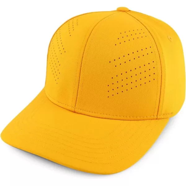 imageTrendy Apparel Shop Oversize XXL Breathable Plain 6 Panel Structured Air Thru Fitted Ball CapGold