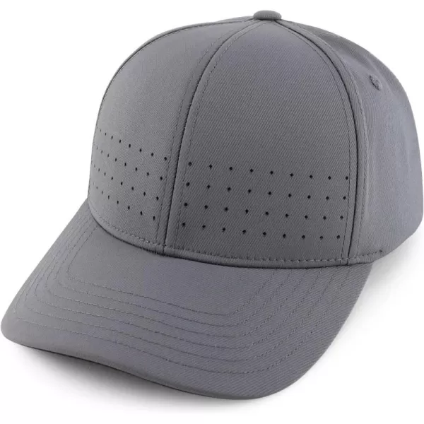 imageTrendy Apparel Shop Oversize XXL Classic Structured 6 Panel Curved Bill Stretchy Fitted Ball CapGrey