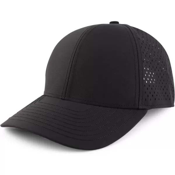 imageTrendy Apparel Shop Oversize XXL Laser Cut Holes Back Performance Snapback Ball CapBlack