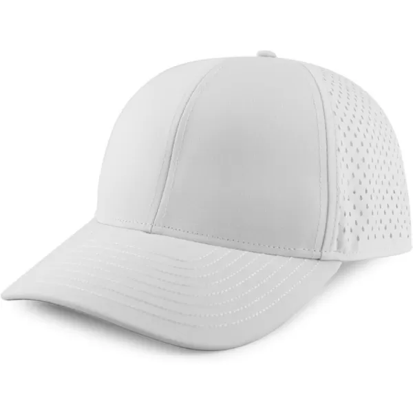 imageTrendy Apparel Shop Oversize XXL Laser Cut Holes Back Performance Snapback Ball CapWhite