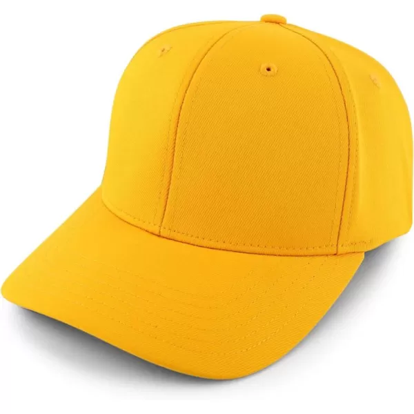 imageTrendy Apparel Shop Oversize XXL Plain Air Thru Structured Curved Bill Fitted CapGold