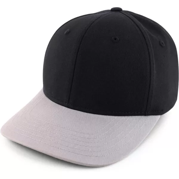 imageTrendy Apparel Shop Oversize XXL Two Tone Structured Cotton Fitted Baseball CapBlack Grey
