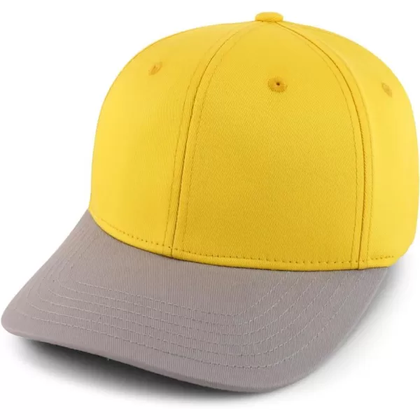 imageTrendy Apparel Shop Oversize XXL Two Tone Structured Cotton Fitted Baseball CapGold Grey
