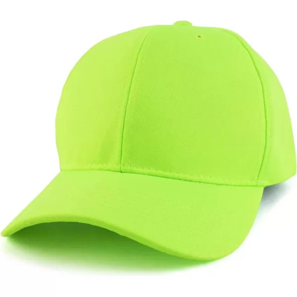 imageTrendy Apparel Shop Oversized Big XXL Safety Neon Structured Plain Baseball CapNeon Green