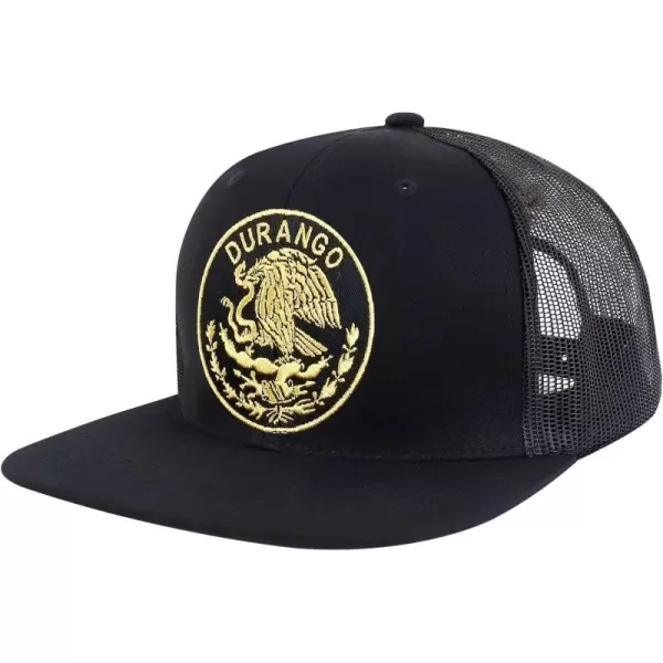 imageTrendy Apparel Shop Oversized XXL City of Mexico Eagle Embroidered Flat Bill Trucker Mesh CapDurango