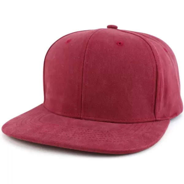 imageTrendy Apparel Shop Oversized XXL Plain Pigment Dyed Flatbill Snapback CapBurgundy