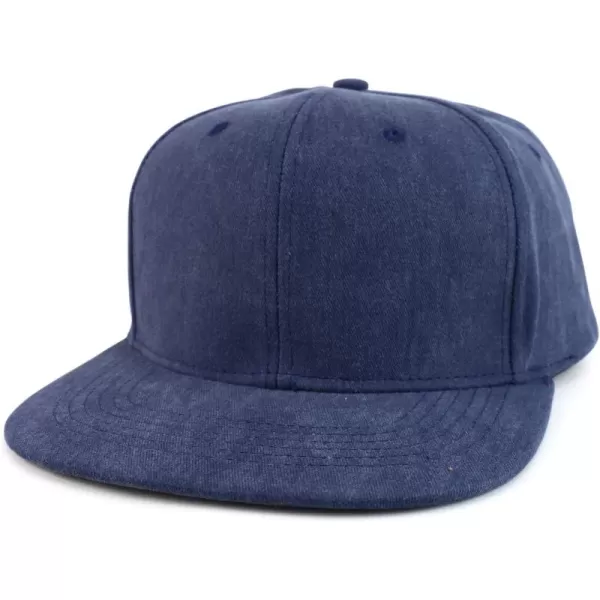 imageTrendy Apparel Shop Oversized XXL Plain Pigment Dyed Flatbill Snapback CapNavy
