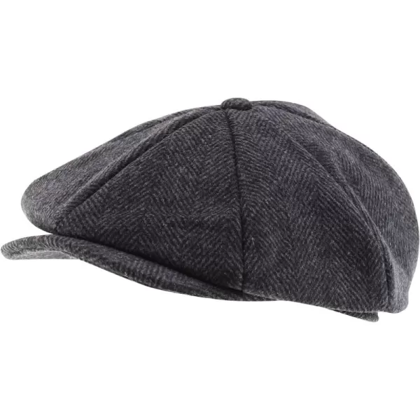 imageTrendy Apparel Shop XXL Oversize Newsboy Wool Blend Vintage Ivy CapCharcoal