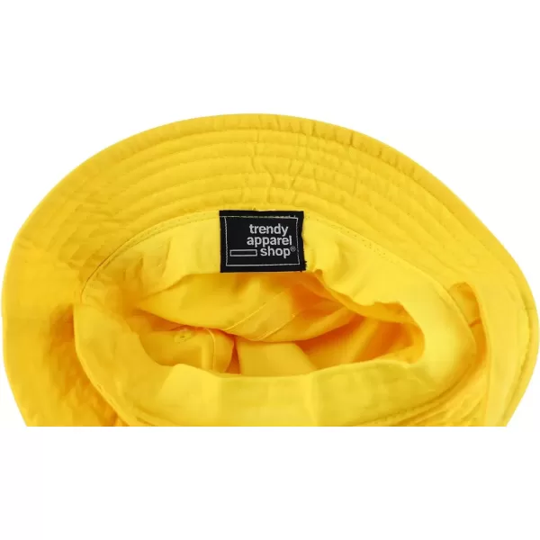 imageTrendy Apparel Shop Cute Duck Face Embroidered Patch Infant Lightweight Bucket Hat with Chin StrapYellow