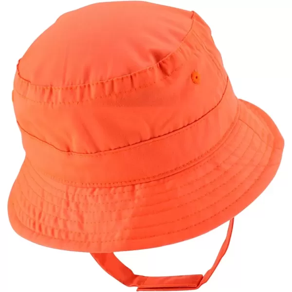 imageTrendy Apparel Shop Heart Emoticon Embroidered Patch Infant Lightweight Bucket Hat with Chin StrapOrange