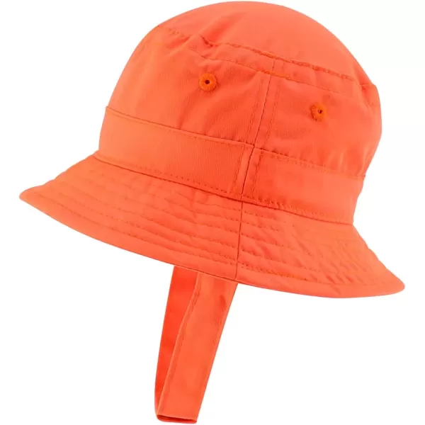 imageTrendy Apparel Shop Heart Emoticon Embroidered Patch Infant Lightweight Bucket Hat with Chin StrapOrange
