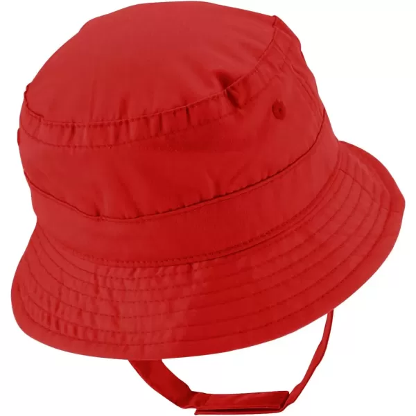 imageTrendy Apparel Shop Heart Emoticon Embroidered Patch Infant Lightweight Bucket Hat with Chin StrapRed