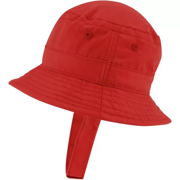imageTrendy Apparel Shop Heart Emoticon Embroidered Patch Infant Lightweight Bucket Hat with Chin StrapRed