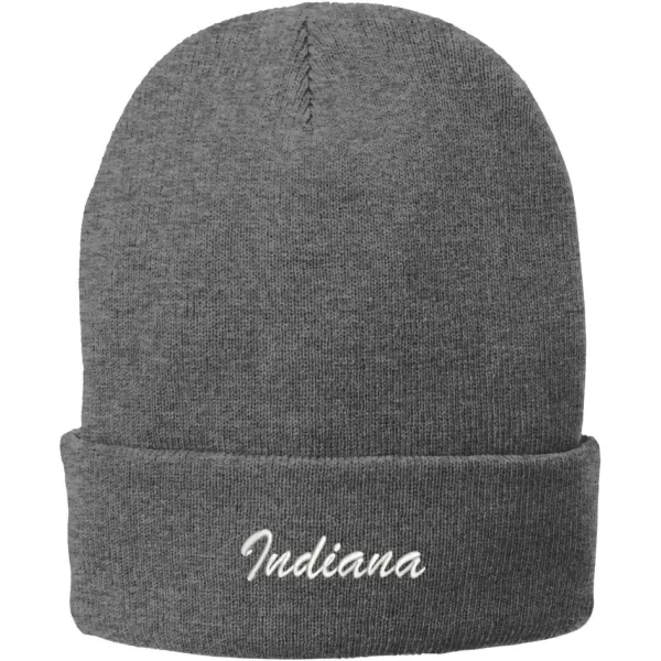imageTrendy Apparel Shop Indiana Embroidered Winter Folded Long BeanieGrey