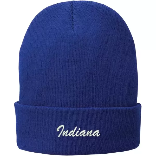 imageTrendy Apparel Shop Indiana Embroidered Winter Folded Long BeanieRoyal