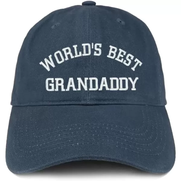 imageTrendy Apparel Shop Worlds Best Grandaddy Embroidered Low Profile Deluxe Cotton CapNavy