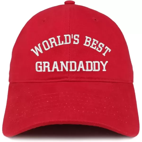 imageTrendy Apparel Shop Worlds Best Grandaddy Embroidered Low Profile Deluxe Cotton CapRed