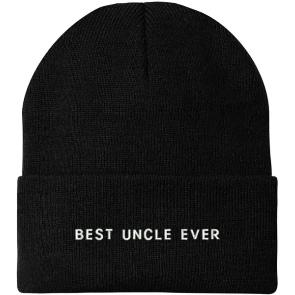 imageTrendy Apparel Shop Best Uncle Ever Embroidered Winter Long Cuff BeanieBlack