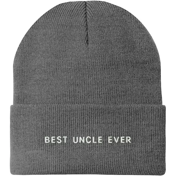 imageTrendy Apparel Shop Best Uncle Ever Embroidered Winter Long Cuff BeanieGrey