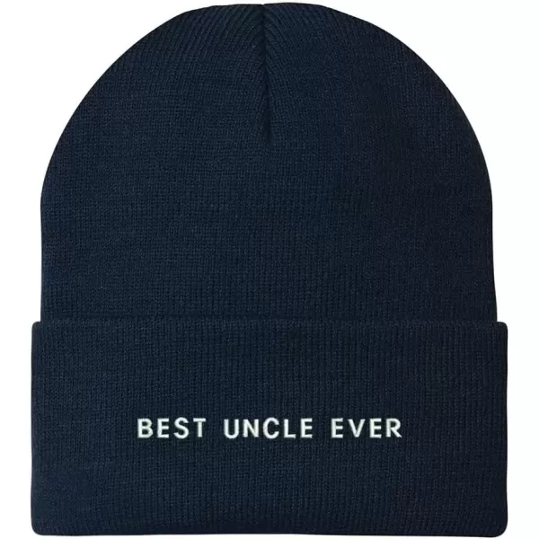 imageTrendy Apparel Shop Best Uncle Ever Embroidered Winter Long Cuff BeanieNavy