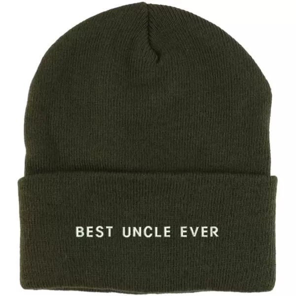 imageTrendy Apparel Shop Best Uncle Ever Embroidered Winter Long Cuff BeanieOlive