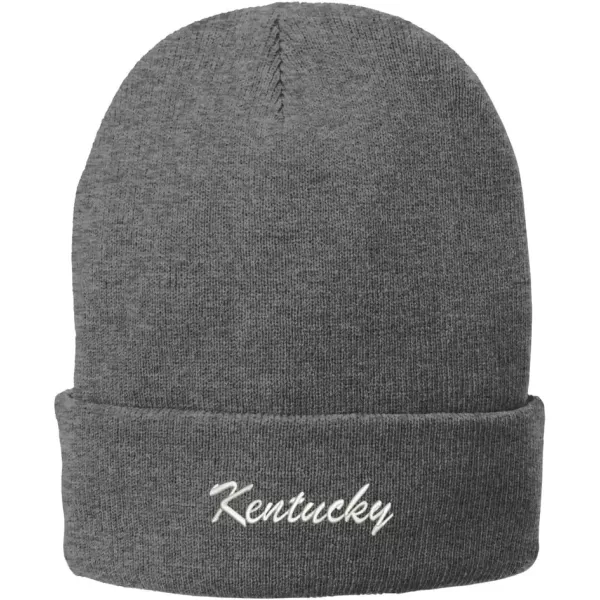 imageTrendy Apparel Shop Kentucky Embroidered Winter Folded Long BeanieGrey