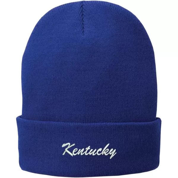 imageTrendy Apparel Shop Kentucky Embroidered Winter Folded Long BeanieRoyal
