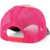 imageStraw Design Metallic Rodeo Cowboy Horse Metal Logo Trucker Mesh Baseball CapTan Pink