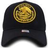 imageTrendy Apparel Shop Cities of Mexico Circular Logo Embroidered Structured Baseball CapColima Gold  Black