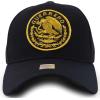 imageTrendy Apparel Shop Cities of Mexico Circular Logo Embroidered Structured Baseball CapGuerrero Gold  Black