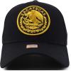 imageTrendy Apparel Shop Cities of Mexico Circular Logo Embroidered Structured Baseball CapZacatecas Gold  Black