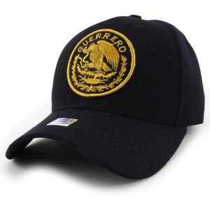 imageTrendy Apparel Shop Cities of Mexico Circular Logo Embroidered Structured Baseball CapGuerrero Gold  Black