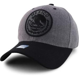 imageTrendy Apparel Shop Cities of Mexico Circular Logo Embroidered Structured Baseball CapMexico Charcoal  Black