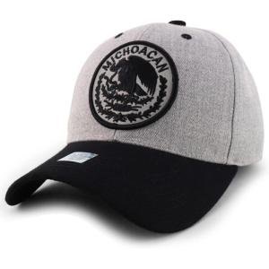 imageTrendy Apparel Shop Cities of Mexico Circular Logo Embroidered Structured Baseball CapMichoacan Grey  Grey Black