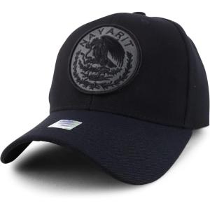 imageTrendy Apparel Shop Cities of Mexico Circular Logo Embroidered Structured Baseball CapNayarit Charcoal  Black